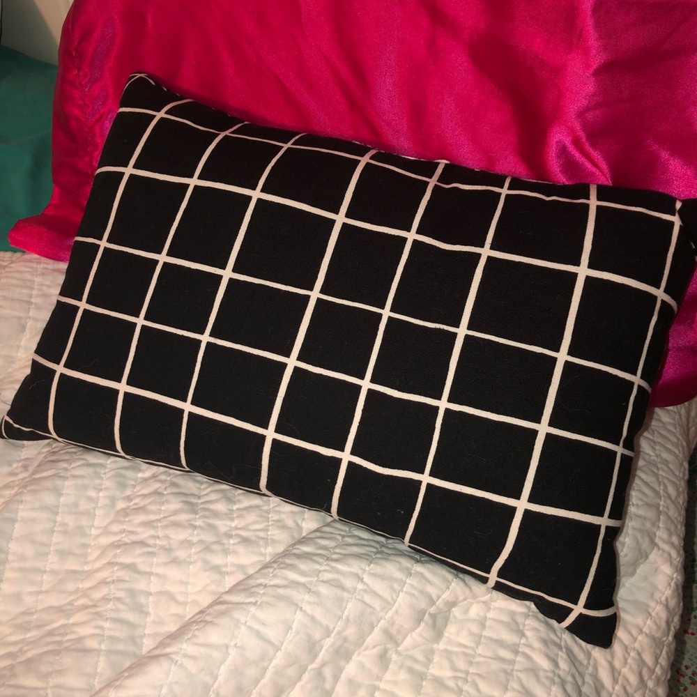 Striped/plaid lumbar pillow